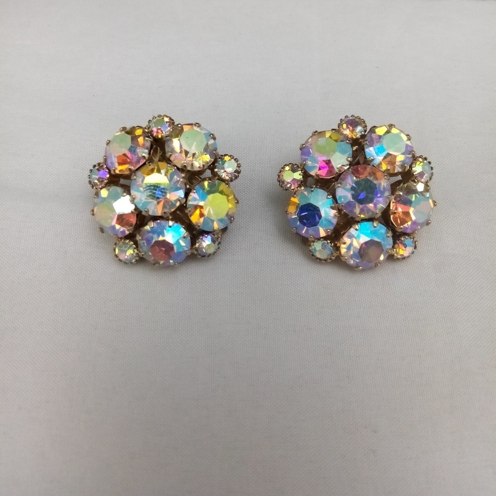 Vintage Weiss AB Crystal Haute Couture Earrings